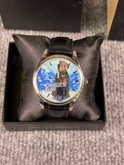 WWE Charlotte Flair Watch Game Time Black Leather Band Wristwatch Wrestling New