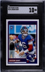 2025 Score Jaxson Dart Mystery Rookie Redemption SSP NY Giants #104 (RC) SGC 10
