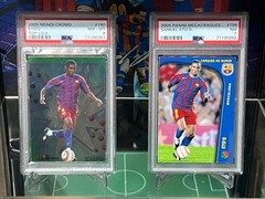 2 PSA Lot Samuel Eto&rsquo;o 2005-06 Mundi Cromo Top Liga + 2005 Panini Megacraques