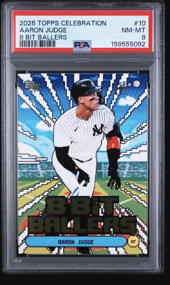 PSA 8 Aaron Judge 2026 Topps Series 1 Celebration 8 Bit Ballers #8B-10