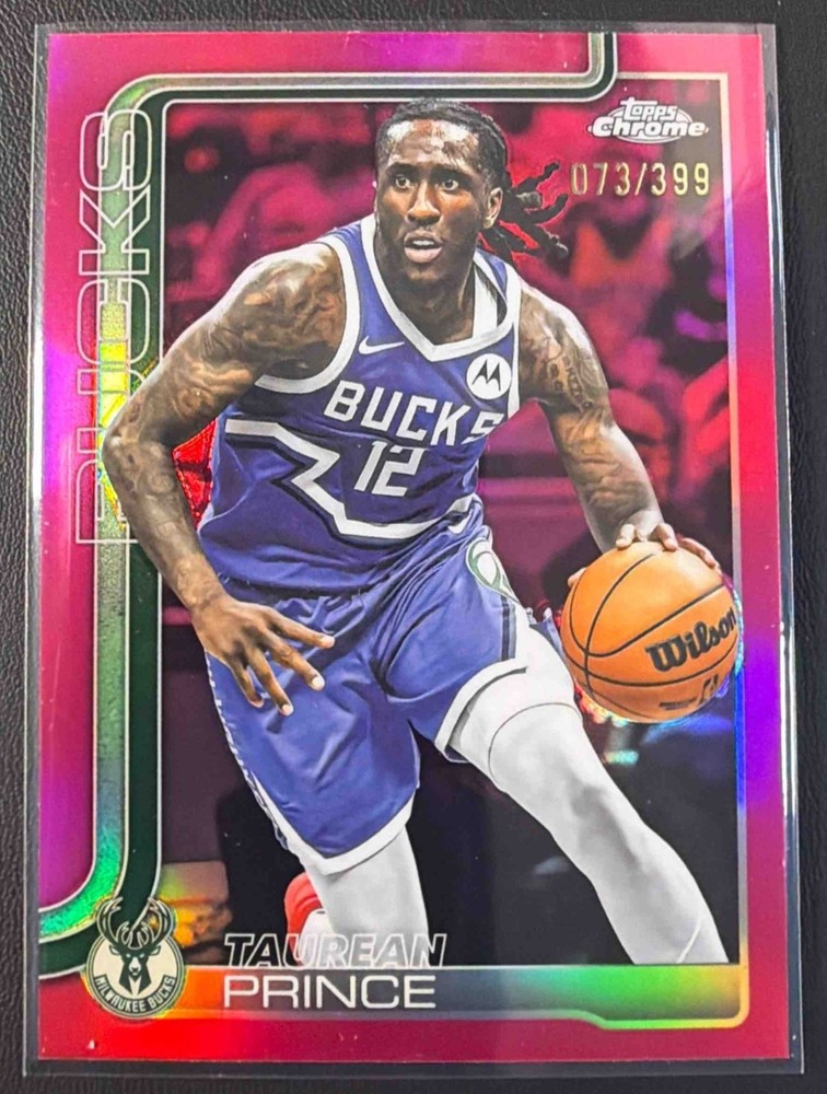 2025-26 Topps Chrome Taurean Prince #147 Magenta Refractor 73/399 Bucks