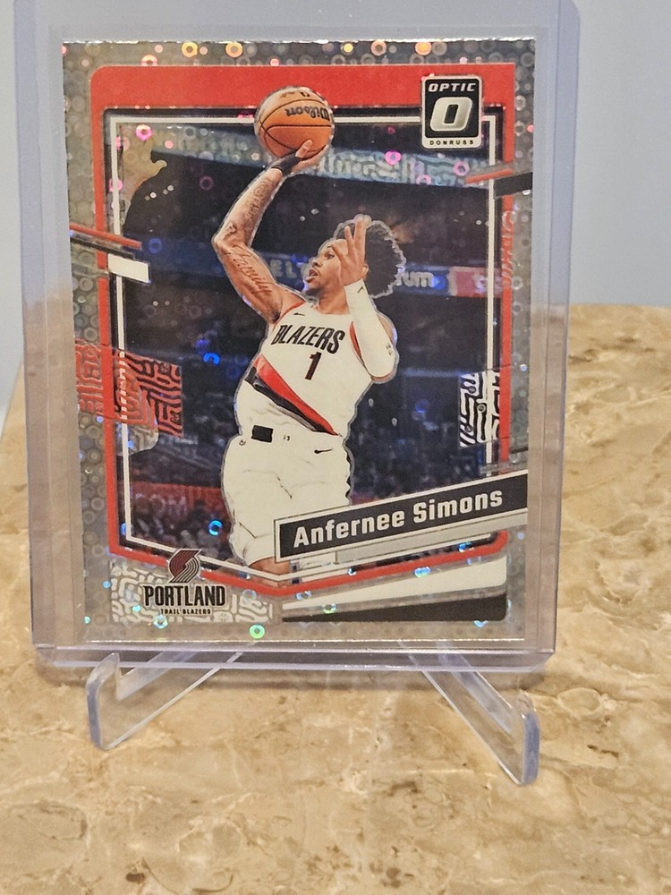 Anfernee Simons 2023-24 Donruss Optic Fast Break /75 Red Disco Prizm Blazers