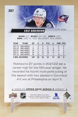 2022-23 Upper Deck Series 2 Base #307 Eric Robinson – Columbus Blue Jackets