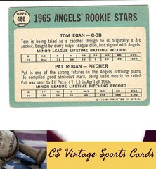 1965 Topps #486 Angels 1965 Rookie Stars (Egan / Rogan) Crease/Wrinkle Free