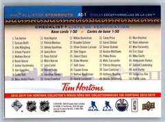 2018-19 Upper Deck Tim Horton&rsquo;s All-Star #AS-1 Connor McDavid Edmonton Oilers