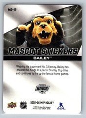 2025-26 Upper Deck MVP Mascot Stickers Bailey Los Angeles Kings #MS-12