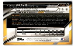 2016 Bowman #CPA-KK Kevin Kramer Chrome Autographs Refractor #/499 Pirates Auto