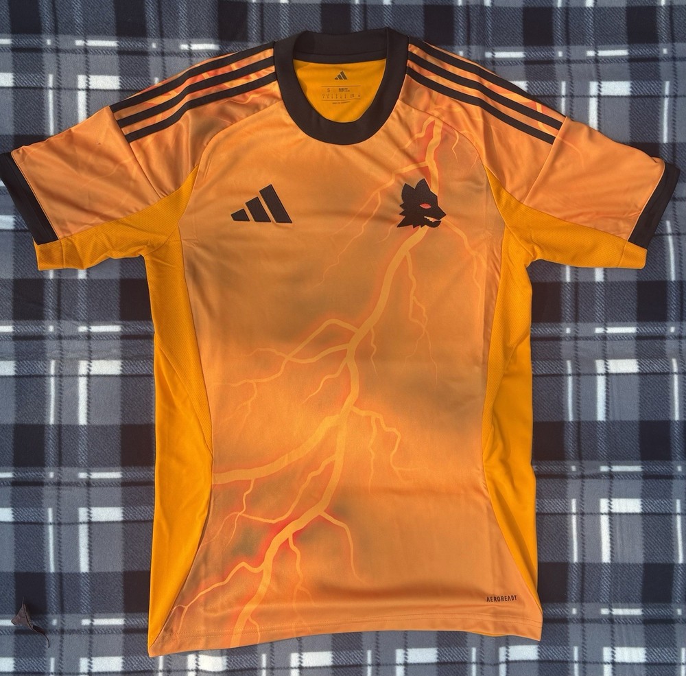 Men&rsquo;s adidas Orange AS Roma 2025/26 Away Jersey Mens S NWT