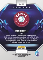 2026 Panini Instant Unrivaled Rae Burrell STUDIO STARS SP Vinyl BC #22 🔥