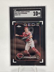 /10 2024 Topps Chrome Sapphire #684 Tyler Stephenson Black Refractor SGC 10 Reds