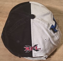 Vintage 2001 NY NJ Hitmen XFL Snapback Hat Split Black White NOS Cap