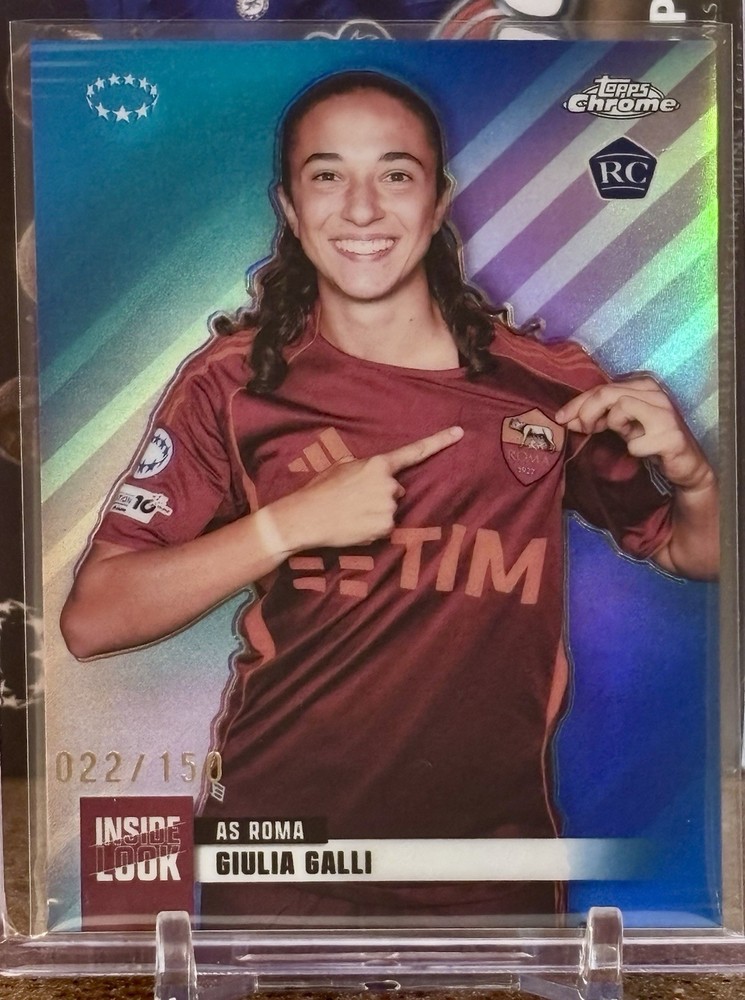 Giulia Galli 2025-26 Topps Chrome UWCL Inside Look RC #IL-14 Blue /150 Roma