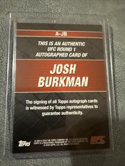 Josh Burkman 2009 Topps Round 1 Autographed Card UFC