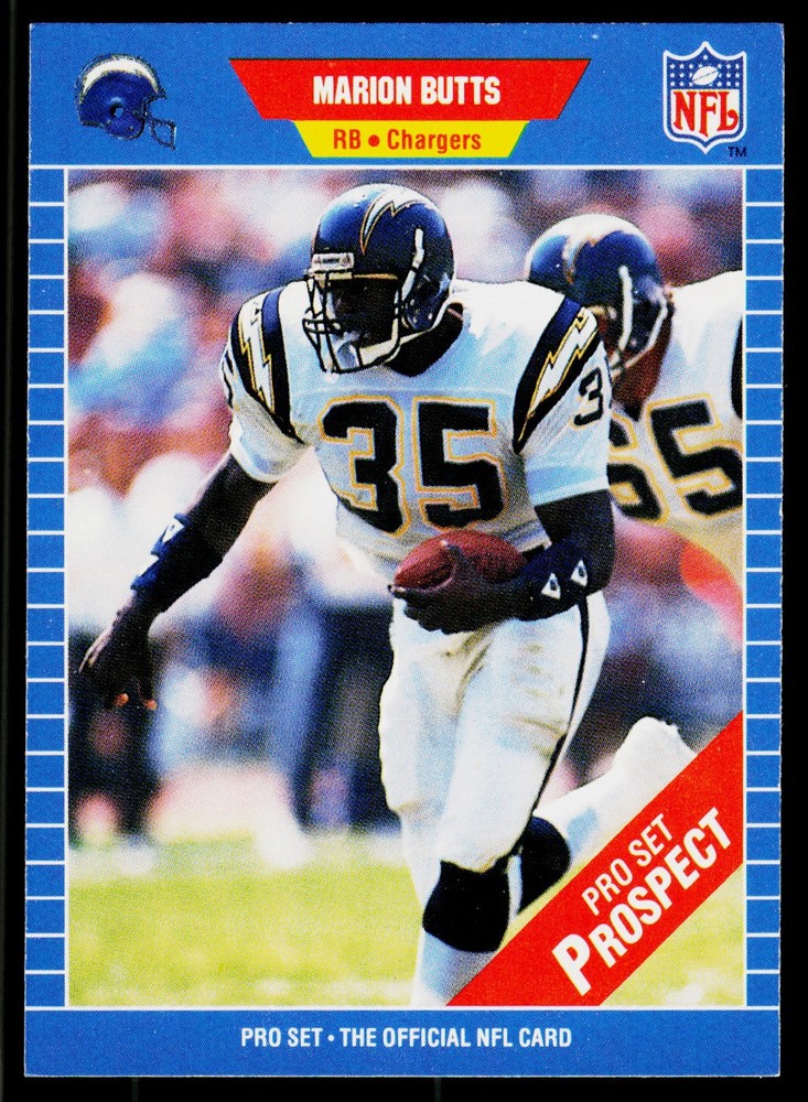 Marion Butts, 1989 Pro Set, #549, San Diego Chargers, RC