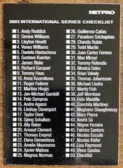 TENNIS 2003 NetPro International 90 Card Set, Serena, Venus, Federer, Nadal, RCs