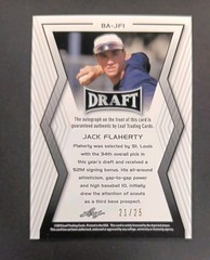 2014 Leaf Metal Draft Purple Prismatic Auto /25 Jack Flaherty Auto #BA-JFI