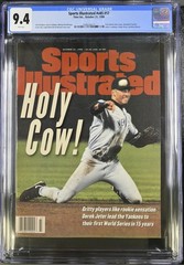Derek Jeter Oct 21, 1996 1st Cover Sports Illustrated RC Holy Cow CGC 9.4