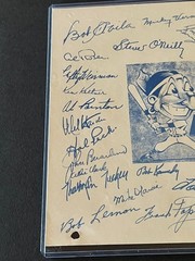 1949 Sportograph- Cleveland Indians- facs. auto sheet- vintage- Satchel Paige ++