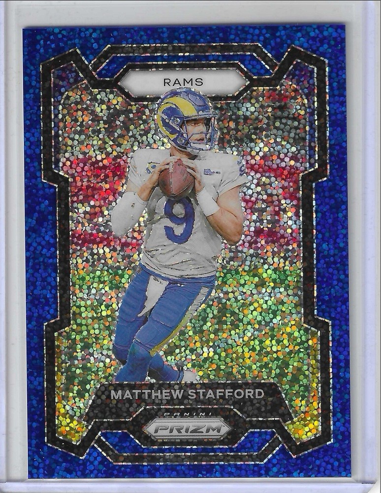 2023 Panini Prizm – Blue Sparkle Prizm #169 Matthew Stafford /96