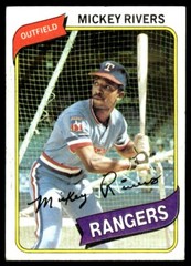 1980 Topps Baseball Card Mickey Rivers EX-MT+ Texas Rangers #485
