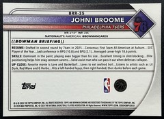 Johni Broome 2025-26 Bowman #BRR-35 Chrome Red Rookie Variation SP RC 76ERS
