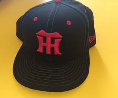 NPB New Era Hanshin Tigers Fitted 59Fifty Hat RARE Japan Size 7-3/4 Blk/Red