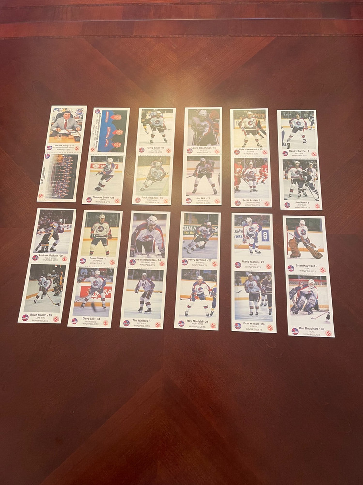 1985-86 Winnipeg Jets NHL Police Set of 12 Panels – 24 Cards – Dale Hawerchuk MT