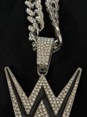 WWE Chain 20&Prime; Iced Out Pendant Necklace Wrestling Fan Fashion Jewelry