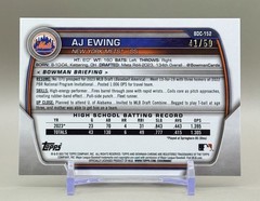 AJ Ewing 2023 1st Bowman Draft Chrome #BDC-142 Sapphire GOLD RC #/50 SP