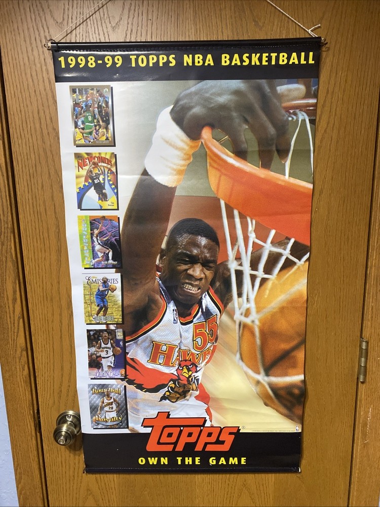Vintage Topps 1998-1999 Own The Game 2-sided 3&prime; long NBA Vinyl Poster Mutombo