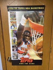 Vintage Topps 1998-1999 Own The Game 2-sided 3&prime; long NBA Vinyl Poster Mutombo