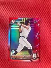 2022 BOWMAN DRAFT CHROME-RED REFRACTOR #BDC15 JACE JUNG 3/5