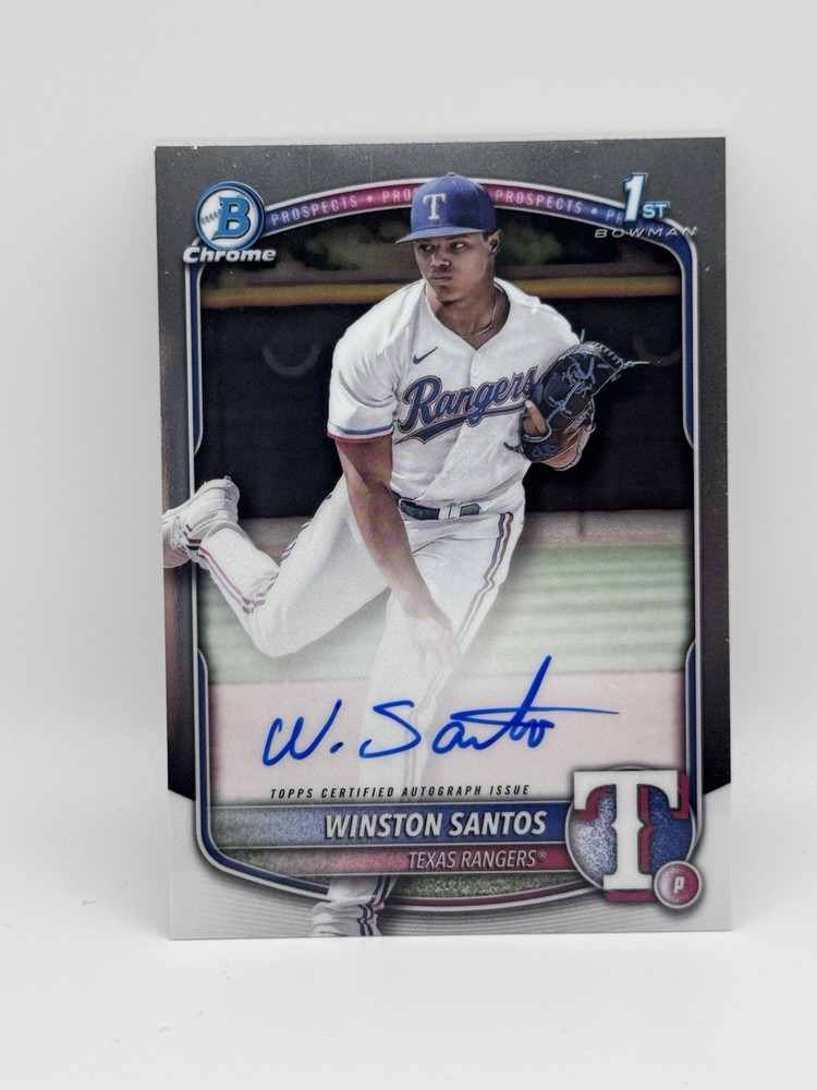2025 Bowman Chrome Draft Prospect Autographs Winston Santos #CPA-WS 1st Auto