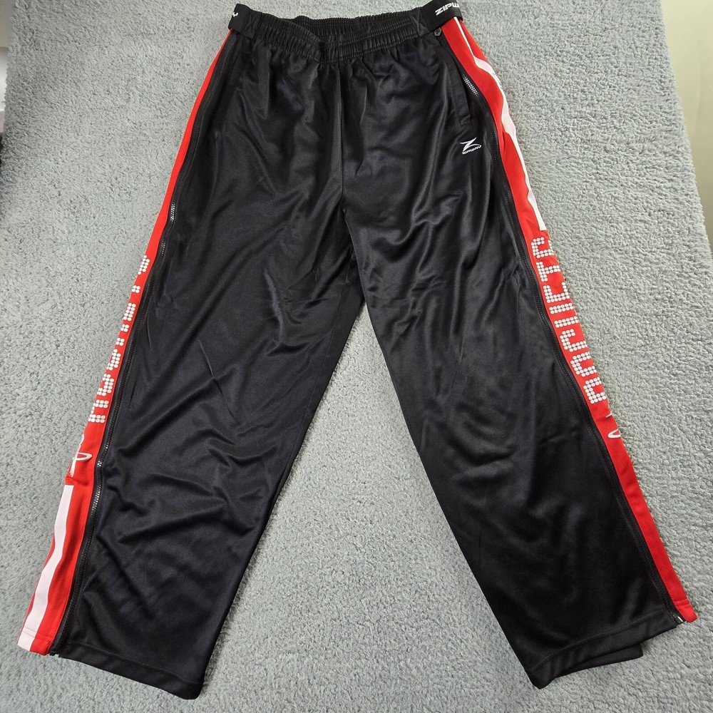 NBA Houston Rockets Warm Up Joggers Track Pants Mens Large Zipway Full Leg Zip