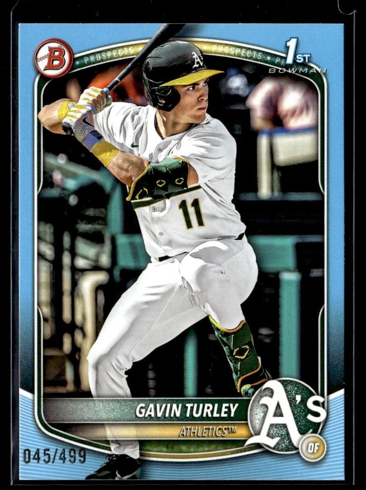 2025 Bowman Draft 1st Sky Blue Gavin Turley /499 Athletics #BD-28
