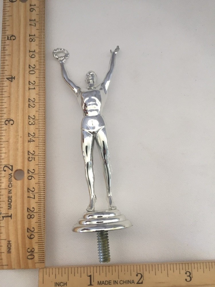 4 3/4&Prime; Tall Silver or Gold Plastic Male With Wreath Award Trophy Topper.