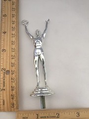 4 3/4&Prime; Tall Silver or Gold Plastic Male With Wreath Award Trophy Topper.