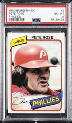 1980 TOPPS BURGER KING PHILLIES #4 PETE ROSE PSA 8