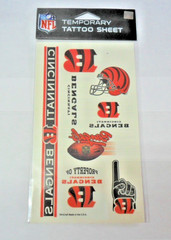 NFL CINCINNATI BENGALS TEMPORARY TATTOOS 1 SHEET 7 TATTOOS FAST FREE SHIPPING