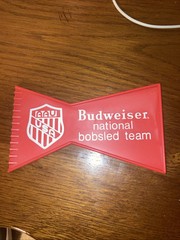 1980 Lake Placid Winter Olympics Ice Scraper Budweiser Bobsled Team USA AAU