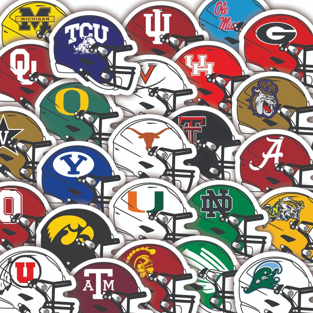 Top 25 NCAA Football Teams Vinyl Stickers | College Football Powerhouses Set