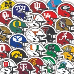 Top 25 NCAA Football Teams Vinyl Stickers | College Football Powerhouses Set