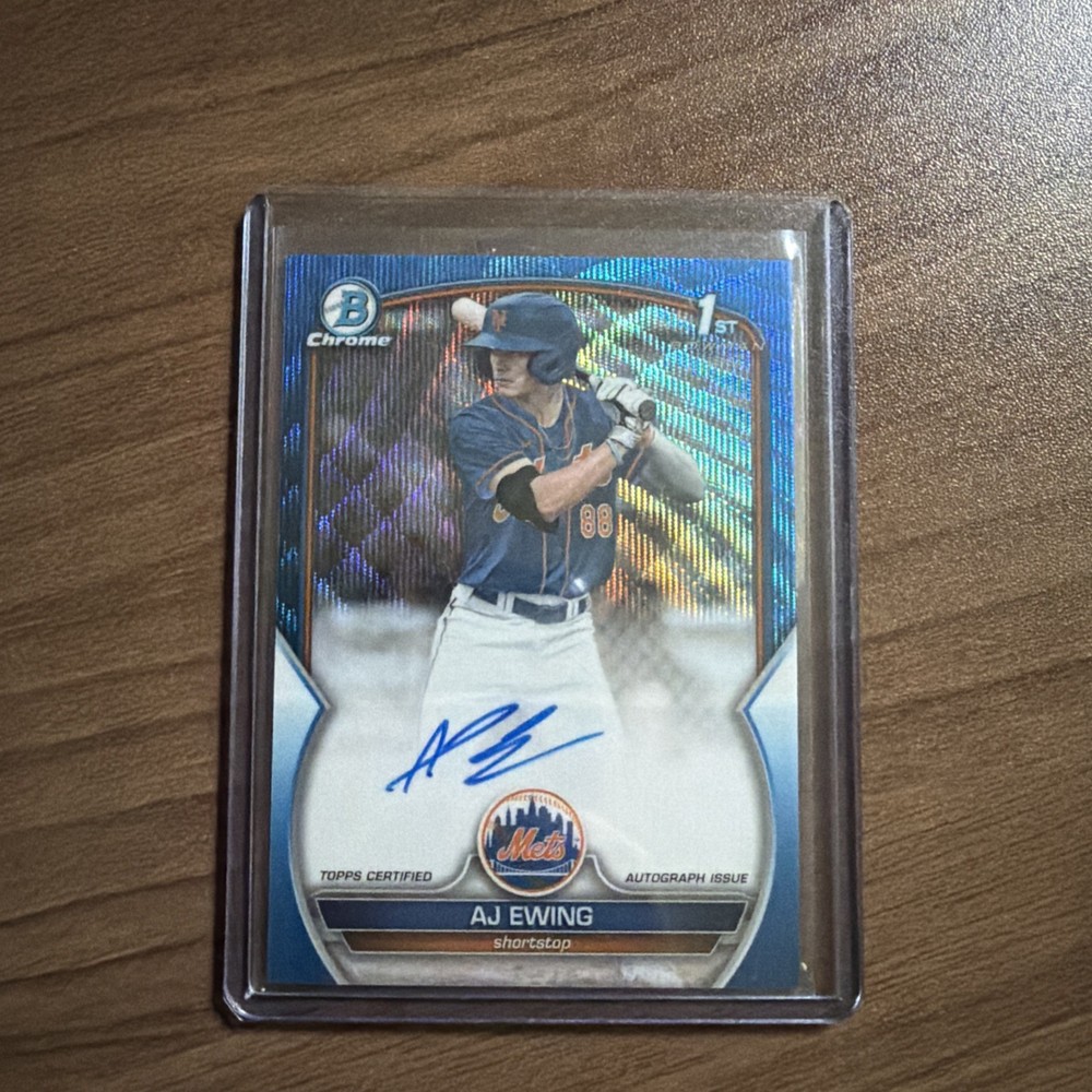 A J Ewing 2023 Bowman Chrome 1st Bowman Blue Ray wave Auto/150