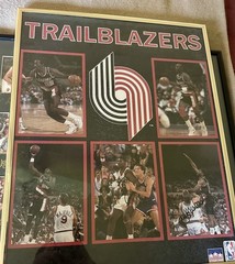 Jerome Kersey And Buck Williams Framed Autographed Portland Trailblazers Poster