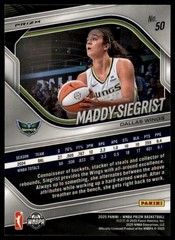 2025 Panini Prizm WNBA #50 Maddy Siegrist White Seismic Prizms