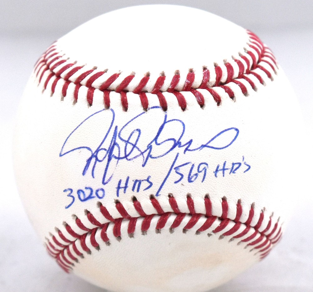 Rafael Palmeiro Signed Rawlings OML Baseball w/3020 Hits 569 HR&rsquo;S-Beckett W Holo