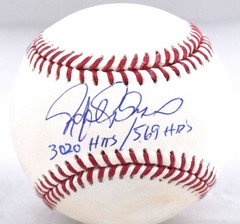 Rafael Palmeiro Signed Rawlings OML Baseball w/3020 Hits 569 HR&rsquo;S-Beckett W Holo
