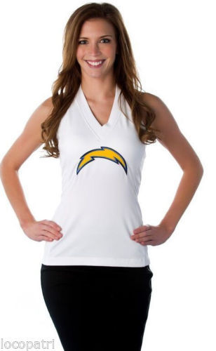 All-Sport Couture Womens NFL Los Angeles Chargers Blown Coverage Halter Top NWT