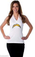 All-Sport Couture Womens NFL Los Angeles Chargers Blown Coverage Halter Top NWT