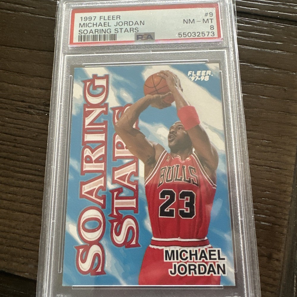 1997 Fleer MICHAEL JORDAN Soaring Stars #9 PSA 8 NBA Bulls GOAT